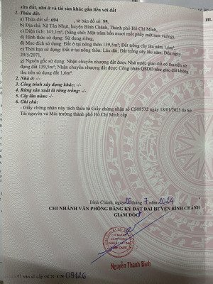 bán đất tại tân long, 2,4 tỷ, 141 m2, đẹp, nhiều tiện ích, bình chánh, hcm