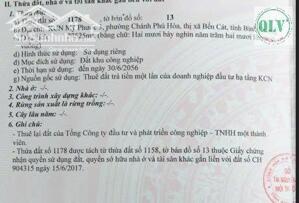 BÁN ĐẤT CÔNG NGHIỆP – KCN MỸ PHƯỚC 3, BẾN CÁT, BÌNH DƯƠNG – 14 HA