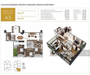(mới) bán trong tháng căn 158,6m (a5). view hồ + công viên giá siêu hời tại sunshine center