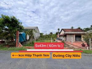 5x43 có 60m2 thổ cư. Đường nhựa gần KCN. 850tr