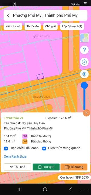 bán đất mặt tiền khu phố tân hạnh phường phú mỹ tx. phú mỹ