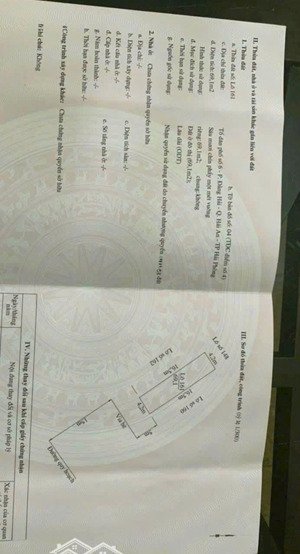 bán đất - tái định cư điểm 4- đằng hải - hải an - hải phòng diện tích : 69,1m2 ( 4,2x 16,5)