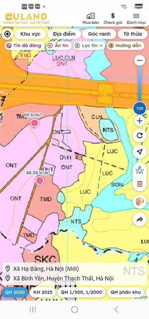 bán lô đất thôn khoang mái xã đồng trúc. dt 65m. gần ga metro 5 văn cao