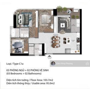 bán căn 3pn (103m2) eaton park quận 2 tháp a3 giá 19tỷ795 căn hoa hậu dự án 