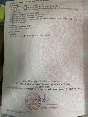 chính chủ cần bán lô mặt tiền hl62 diên thọ (diên tân cũ) giá chỉ 1,5tr/m2