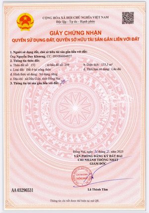 chỉ 980 triệu - 132m2 full thổ cư, sổ riêng, cách tt xã lộ 25 chỉ 500m, đường nhựa lớn, dân cư đông