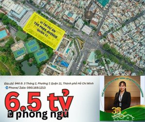 căn hộ chung cư tại the park avenue, 3/2, 15, quận 11, dt72m², gồm 2 phòng ngủ, 2wc. giá 6,5 tỷ vnd
