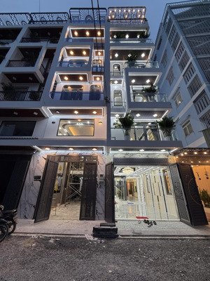 biệt thự mini có thang máy, sát bên trường học, dt:7x20m, nở hậu 8m, lửng, 3 lầu, 5pn, gara xe