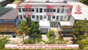 nhà mặt tiền đường 3/2 kế vòng xoay trung tâm phú cường, lộ 38m, 5x24m, 3 tầng, thô trong, shr