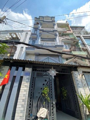 nhà phạm văn chiêu thông lê văn thọ hẽm ô tô dt 80m, 3 lầu 5 pn đường thông