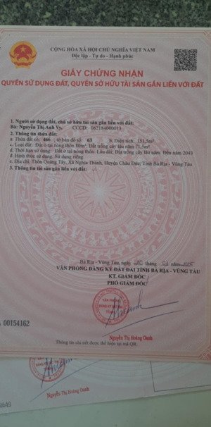 cần bán nhanh lô đất ngang 5m hậu 31m nằm ngay kcn sonadezi châu đức brvt khu dân cư