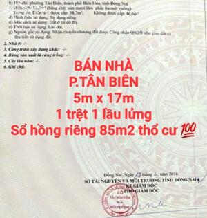 BÁN NHÀ TÂN BIÊN, 1TRỆT 1LẦU LỬNG, SỔ HỒNG RIÊNG THỔ CƯ (NP980)