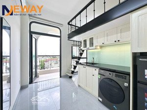 duplex ban công 28m2 mới xây 100% full nội thất - máy giặt riêng