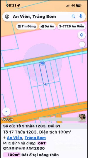 đất nền sổ riêng thổ cư xã đồi 61 cũ(xã an viễn mới) 850 triệu 1 sẹc đt777 dt 100m2. lh 