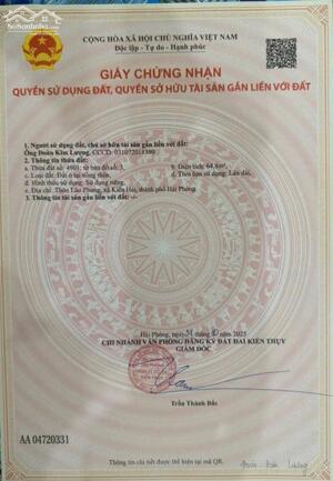 Bán đất Tân Phong - Kiến Thụy - Hải Phòng