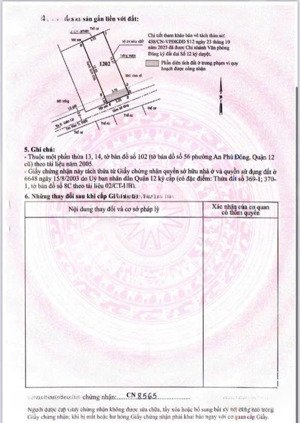 bán đất hẻm 271 đường vườn lài giá 6.15 tỷ diện tích 5.25 x 14.76m
