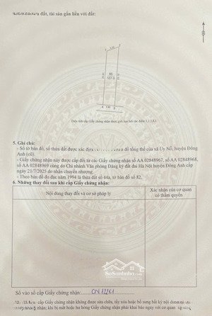 bán lô đất đẹp diện tích 107m2 tại uy nỗ tt đông anh