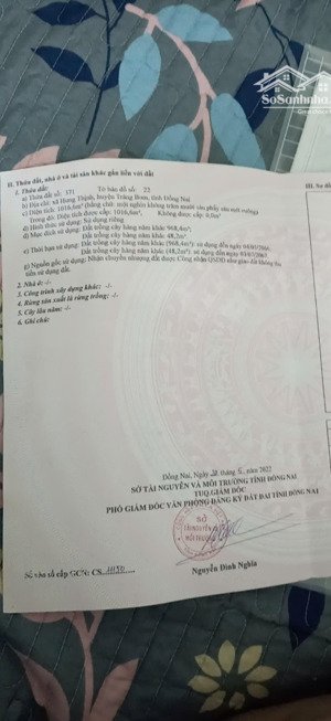 bán đất tại xã hưng thịnh, trảng bom, đồng nai, 850 triệu, 1016m2 giá siêu hời chỉ với