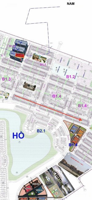 bán liền kề đường to 17m cạnh hồ, công viên, khu dân cư hiện hữu khu b