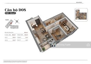 bán gấp căn hộ d08/66m2 tầng đẹp; giá 6,9tỷ; hướng nam; bàn giao full nội thất, thanh toán tiến độ