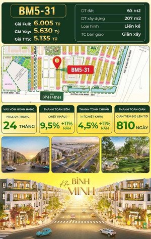 bm5-31. liền kề 63m2. giá 5tỷ135. diện tích 4,5x14m