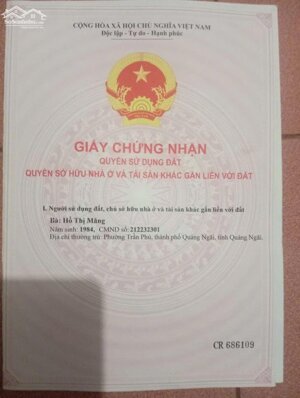 Cần bán nhanh lô đất đẹp, vị trí đắc địa tại trung tâm xã Tịnh Ấn Tây, Thành phố Quảng Ngãi.
