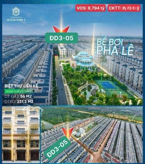 quỹ căn giá rẻ cuối cùng dưới 10 tỷ tại vinhomes ocean park 2 . pk đảo dừa hoàn thiện - đd3-05