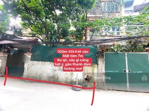 [mặt tiền quyền lực 7m]_ô tô tải qua nhà / hoàng mai_gần thanh đàm | 100m / 13.5 tỷ có bớt