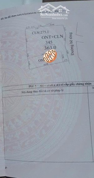 bán đất tại thị trấn kép, huyện lạng giang, bắc giang, 4,tỷxx 363m2 giá ưu đãi