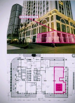 cho thuê sàn thương mại tầng 1 cc floren 220m2 căn góc lh 