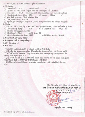 2,7 tỷ xã phú xuân, nhà bè tphcm