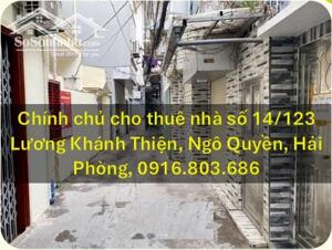 ⭐Chính chủ cho thuê nhà số 14/123 Lương Khánh Thiện, Ngô Quyền, Hải Phòng, 0916.803.686