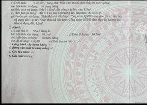 hoàng diệu diện tích lớn chào bán lô đất tặng nhà cấp 4, diện tích 119,3 mét