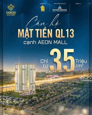 căn hộ mặt tiền quốc lộ 13, bàn giao full nội thất giá chỉ 35tr/m2