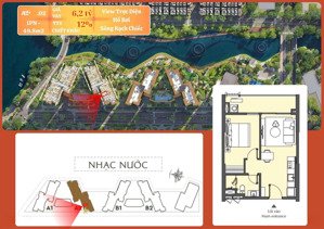 căn 1pn không chênh - view nội khu và sông rạch chiếc - giá thuần 6,2 tỷ