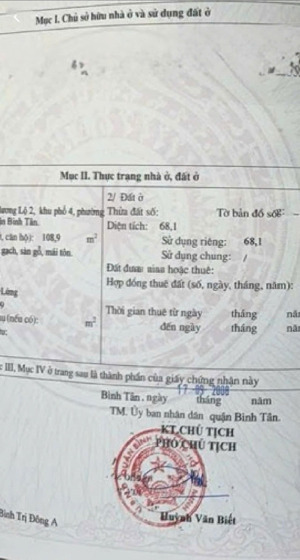 bán nhà hxh đường hương lộ 2, diện tích 5x14m, giá nhỉnh 4 tỷ