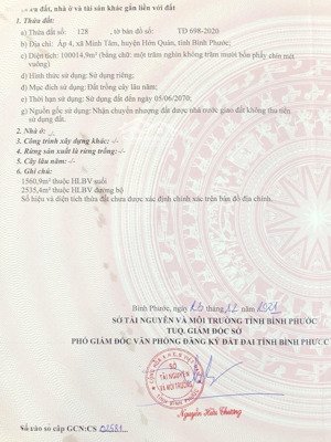 bán đất tại đt 752, minh tâm, hớn quản, bình phước, 120 tỷ, 100014.9 m2