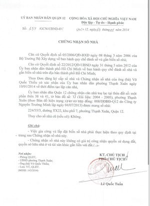 bán nhà thạnh xuân 22 vào 1 sẹc