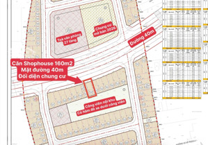 căn shophouse hoà lạc metro mặt đường 40m, đối diện chung cư, diện tích 160m2, giá từ 88 triệu/m2