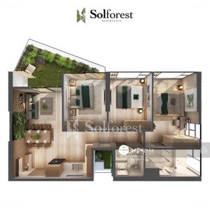 bán căn hộ 3 phòng ngủ sân vườn tòa sol forest. liên hệ: 
