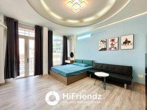 cho thuê căn hộ mini ban công mặt tiền sát quận 1 - rộng 30m2, full nội thất cao cấp