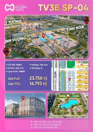 bán shophouse vinhomes cổ loa global gate 90m2 giá 16,793 tỷ. lh 