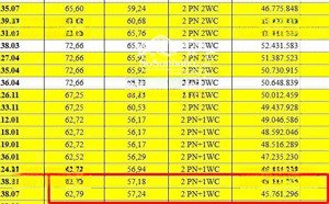 ráp căn lapura - suất nội bộ căn 62m2 đơn giá chỉ 45tr/m2, liên hệ em ngay 