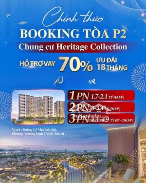 nhận booking tòa nhà p2 dự án vinh heritage giá chủ đầu tư