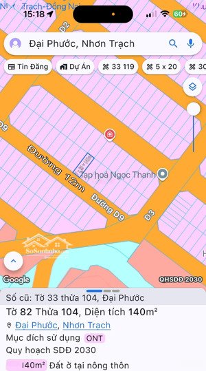 cần bán tái định cư đại phước / shr / xây dựng tự do sát chợ trường học