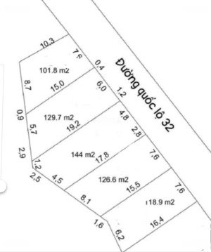 bán lô đất mặt đường quốc lộ 32 xã thu cúc phú thọ dt 130m2 mặt tiền 8m vị trí đẹp mặt sau là suối