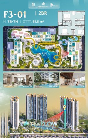 bán căn f3-10-01 masteri era landmark 2pn 61.6m², view nội khu đẹp, giá 3.68 tỷ, lh 