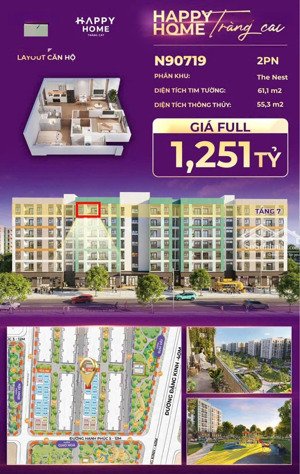 bán cc happy home tràng cát, 1,2 tỷ, 53,6 m2, view đẹp, giá ưu đãi tại hải an, hải phòng
