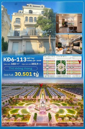 bán bt song lập 2 mặt tiền kinh đô 6, vinhomes ocean park 2 vị trí cực gần công viên trường học