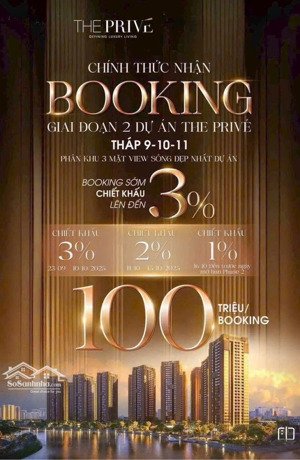 the privé q2 ch cao cấp hạng sang bên sông tt quận 2 với chính sách đột phá 6,8% ký hđmb